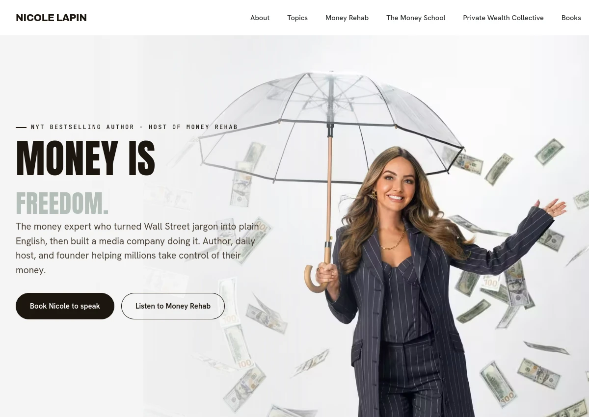Nicole Lapin homepage screenshot